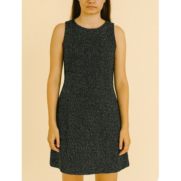 Michael Kors Wool Blend Dress Drop Waist Sleeveless Size 2 black white short - Picture 1 of 10